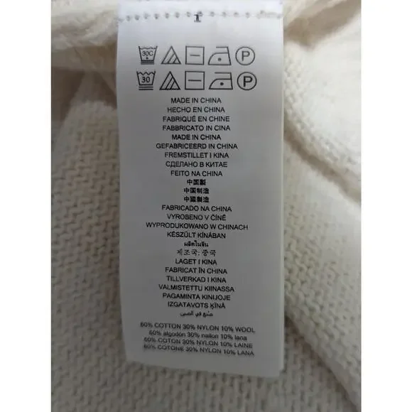 MICHAEL KORS! VANILLA CREAM BELL SLEEVE GOLD STUDDED SCOOP SWEATER! SZ XL - Picture 8 of 10